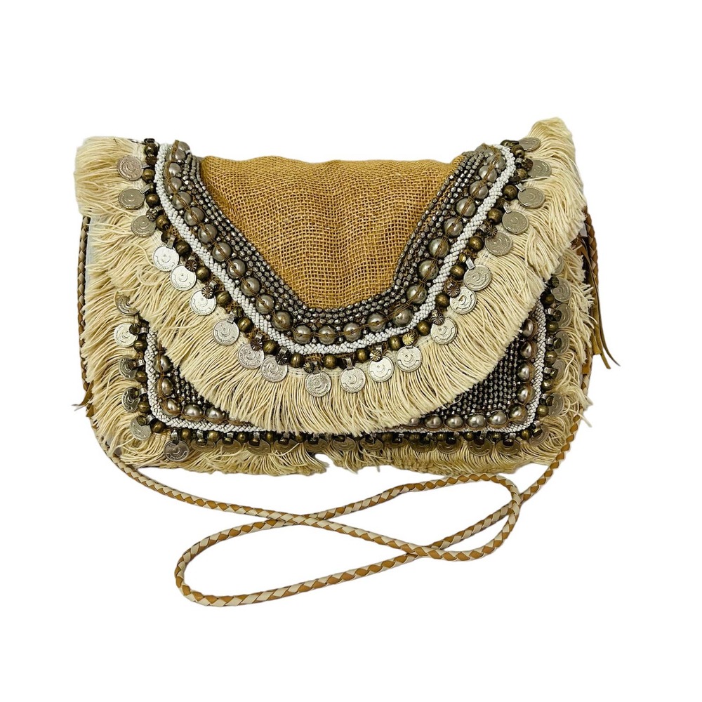 SHASHI Leela Clutch in Natural